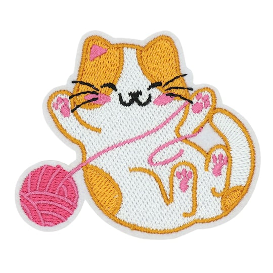 Iron-On &#x26; Adhesive Cat Embroidered Patch by Make Market&#xAE;